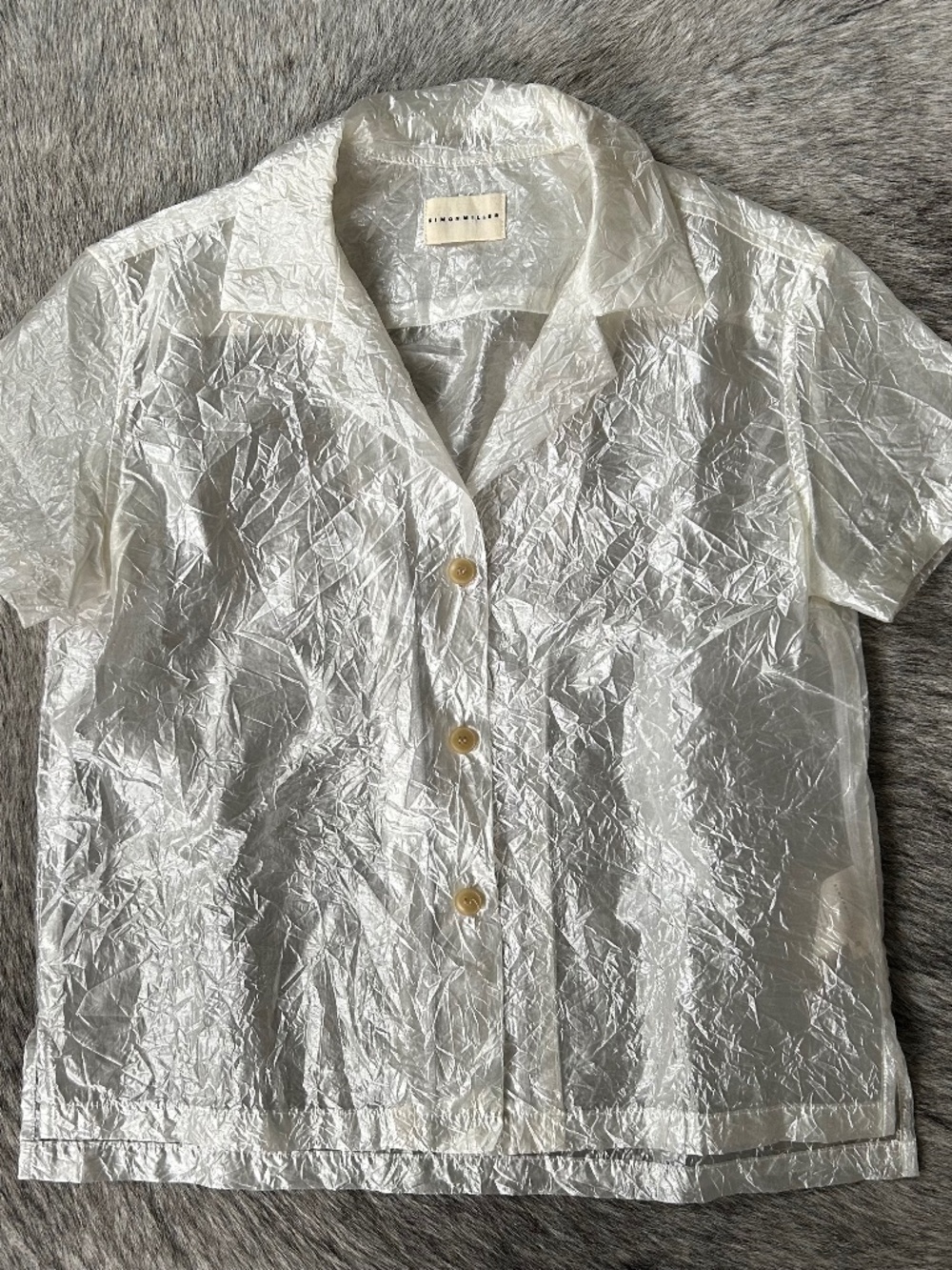 SIMON MILLER Sheer Crinkle Silk Kinney Top